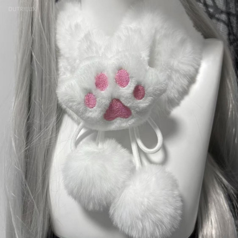 Women'S Y2K Fashion Aesthetic - 2026 Winter Fairy Cat-pad Furry Scarf