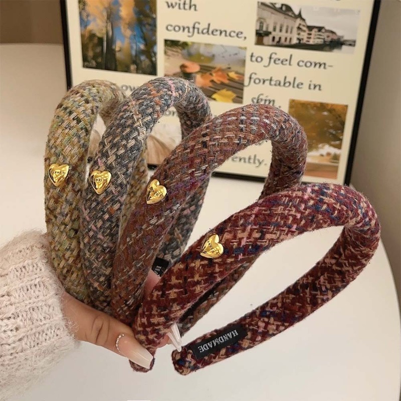 Women'S Fashion Labels - New retro love gold label headband