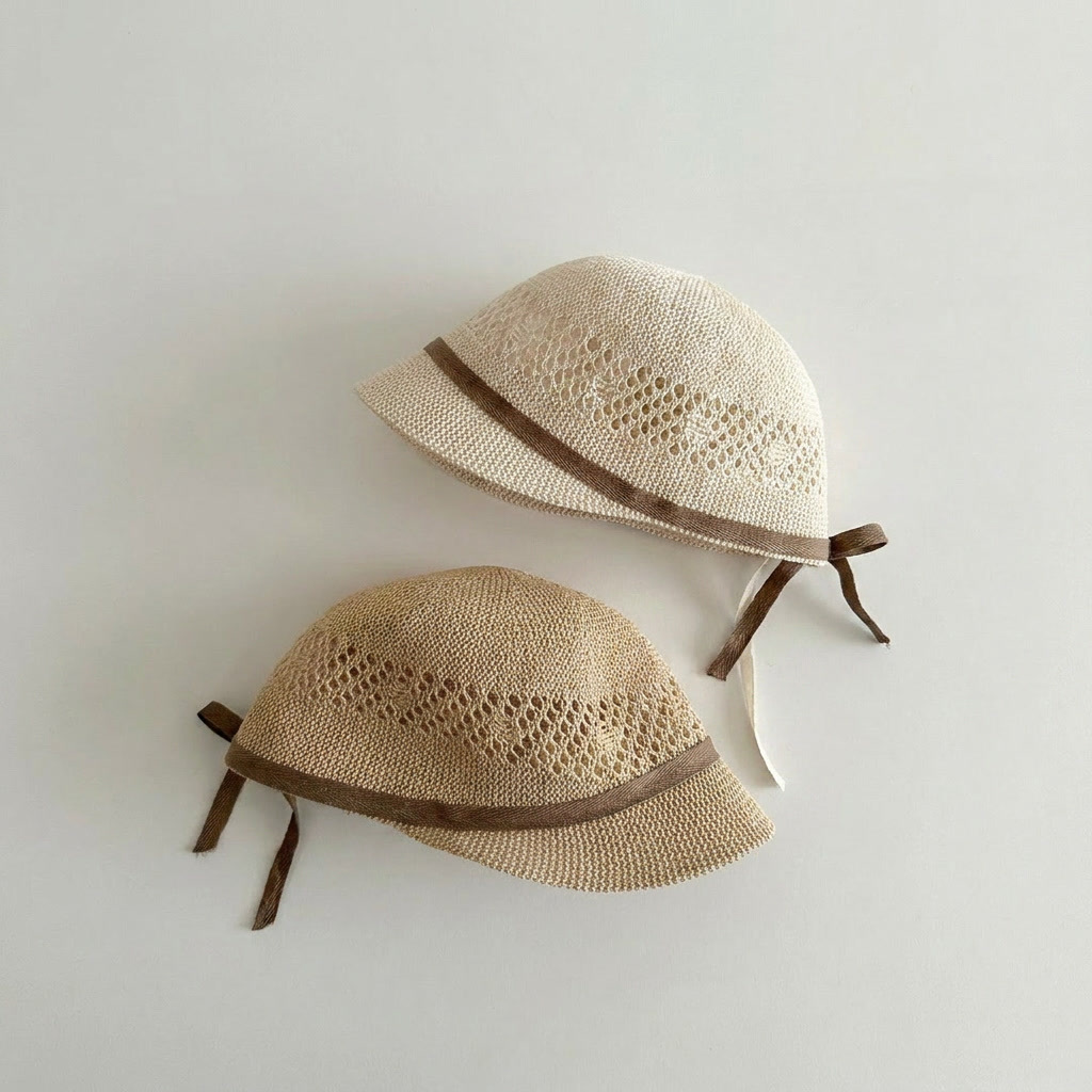 Straw Hat Summer - Summer Kids Flat Cap 2-5T Hollowed-Out