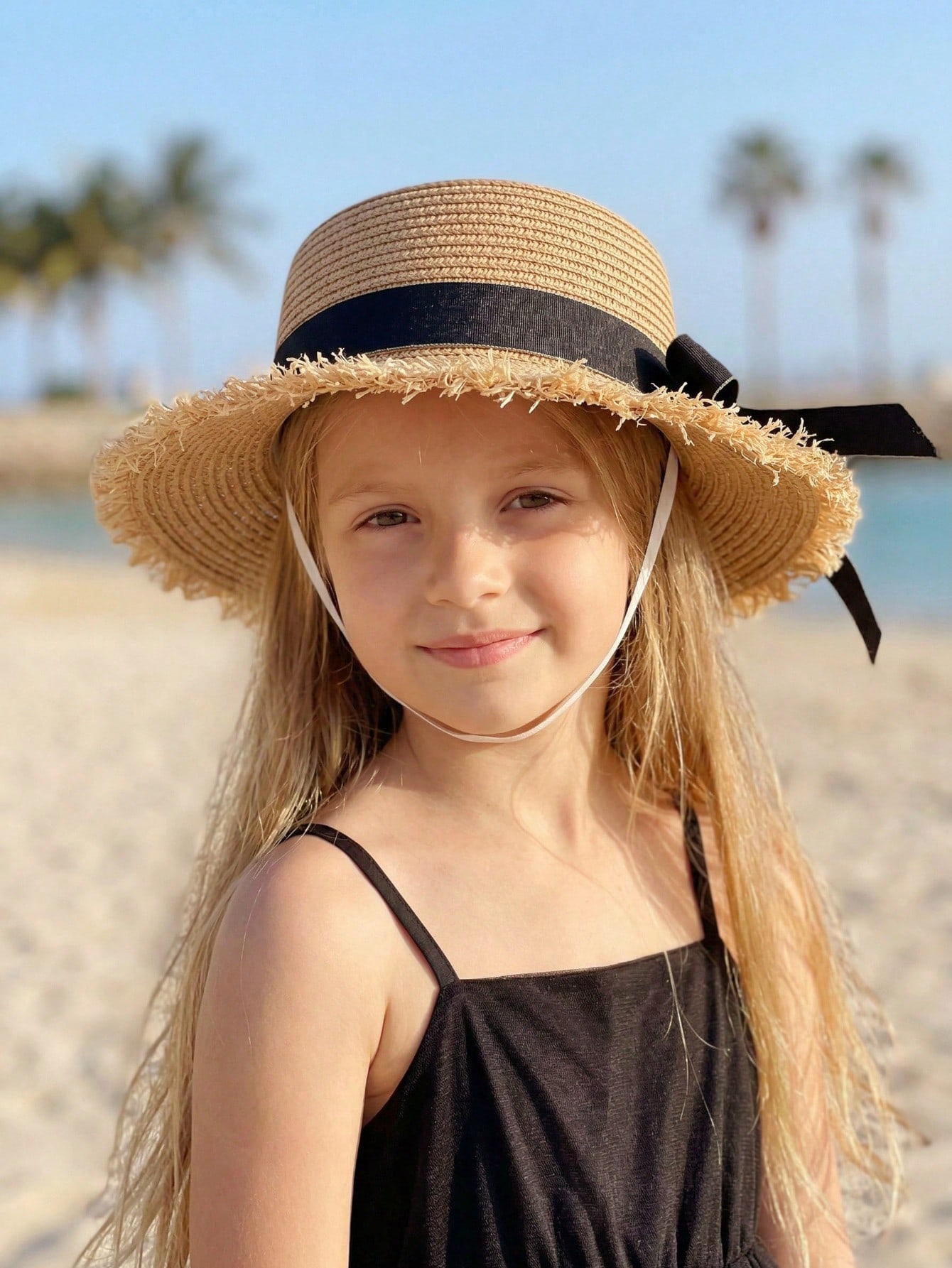 1Pc 3-8Y Girls Coffee Broken B - Straw Hat Summer ulasan dan harga