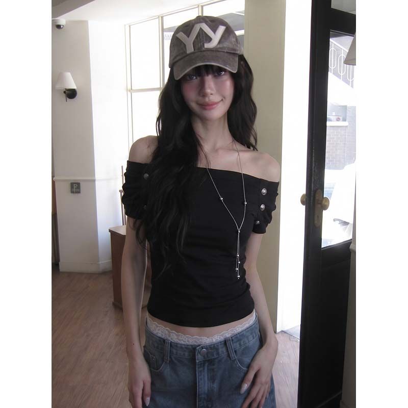 Kimotimo Sexy Off Shoulder T-s - Women'S Y2K Fashion Aesthetic ulasan dan harga