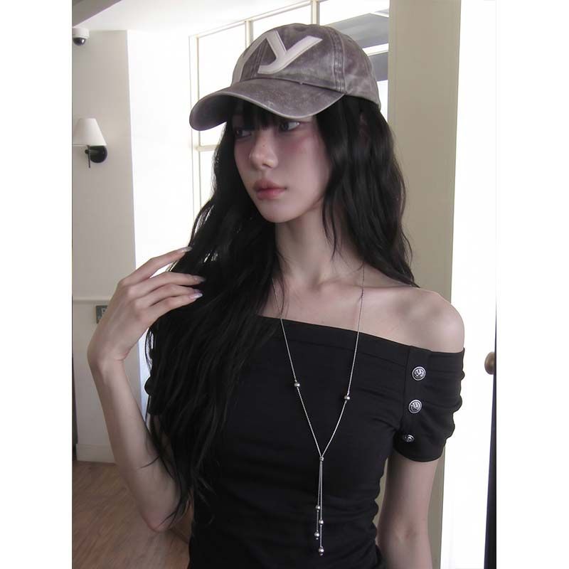 Kimotimo Sexy Off Shoulder T-s - Women'S Y2K Fashion Aesthetic ulasan dan harga