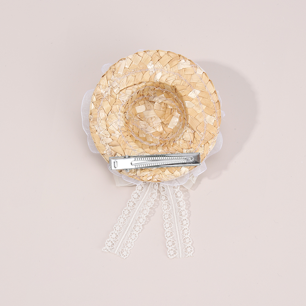 New Mini Straw Hat Hair Clip S - Straw Hat Summer ulasan dan harga