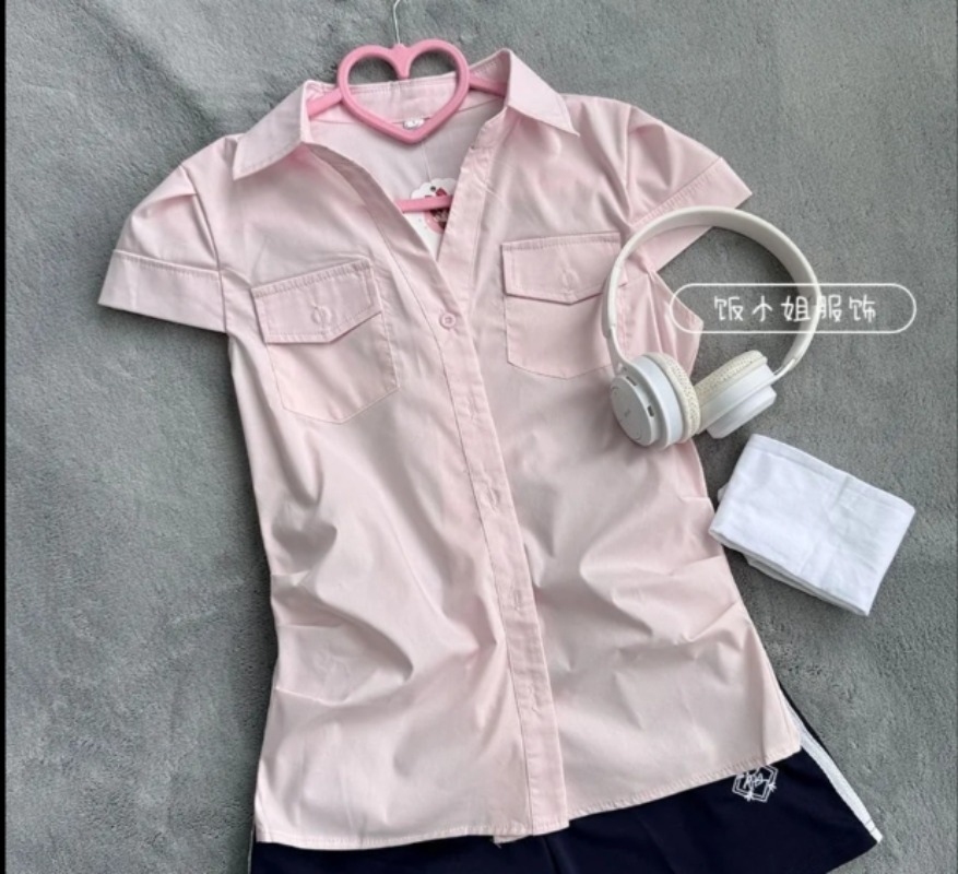 Fashion Preppy Style Buttons T - Women'S Y2K Fashion Aesthetic ulasan dan harga