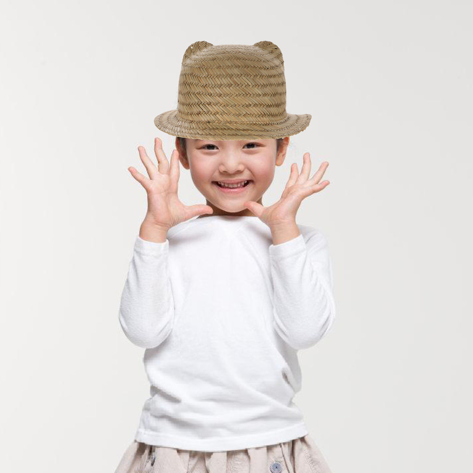Kids Straw Sun Hat Wide Brim W - Straw Hat Summer ulasan dan harga