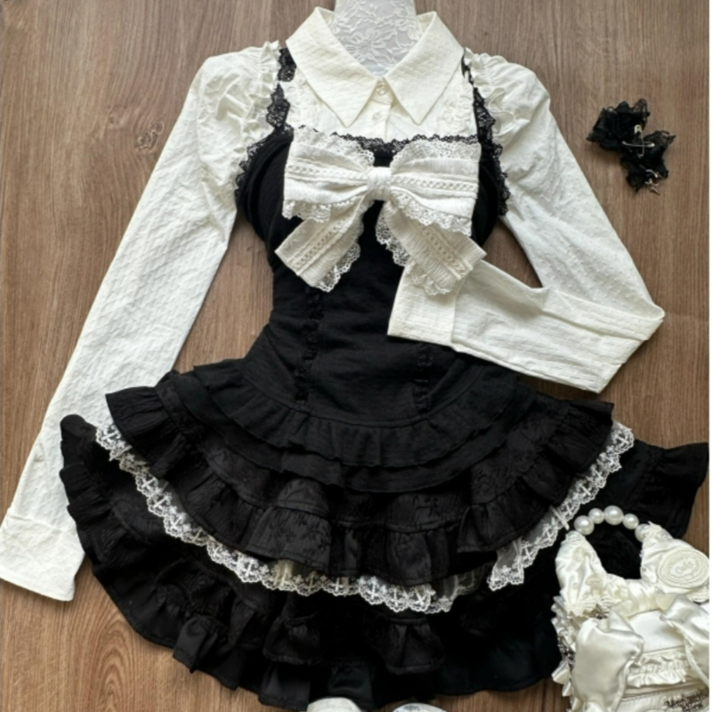 Y2k Aesthetic Lolita Style 3 P - Women'S Y2K Fashion Aesthetic ulasan dan harga