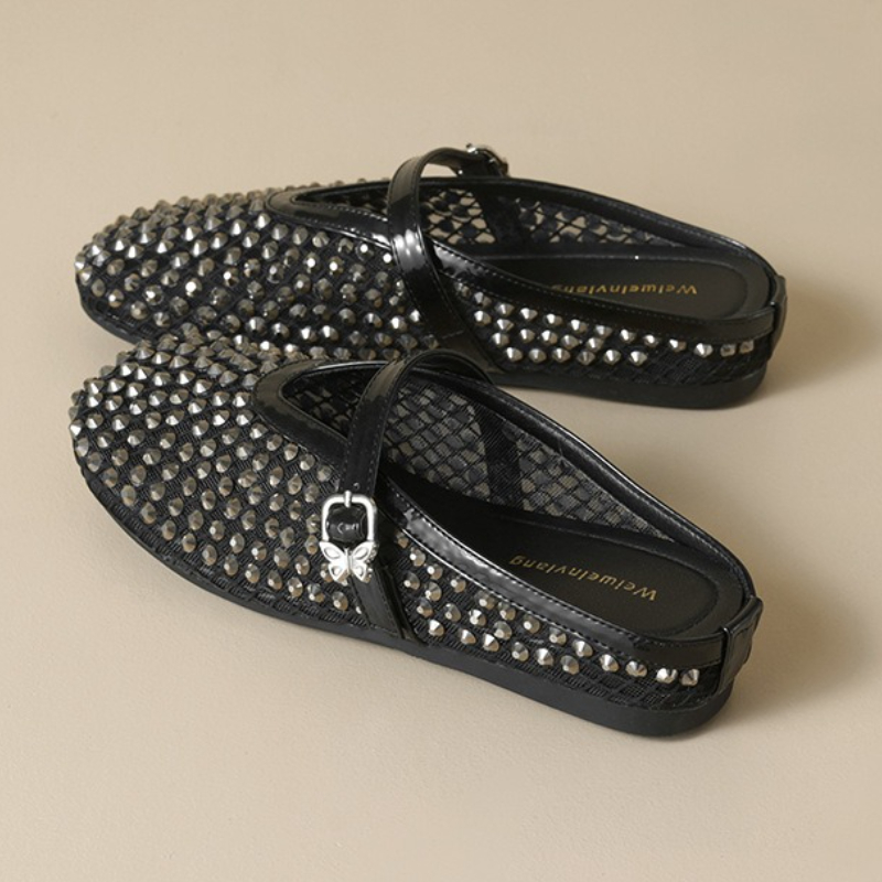 Mesh Rhinestone Brand Slippers - Women Fashion Brand ulasan dan harga