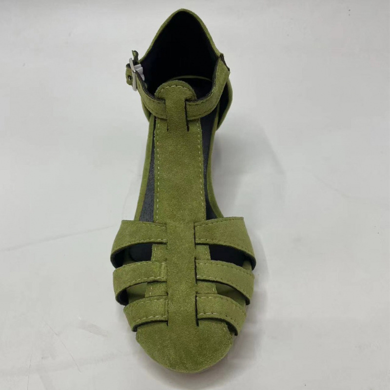 Women's Green Suede Kitten Hee - Spaghetti Strap Dress ulasan dan harga