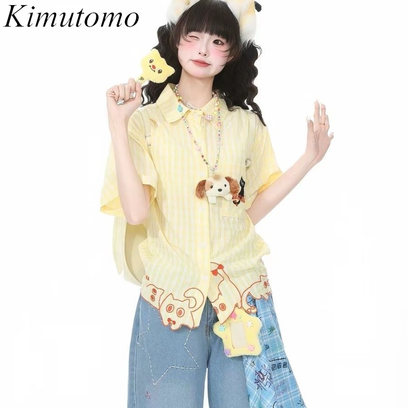 Kimutomo Shirts Women Embroide - Women'S Y2K Fashion Aesthetic ulasan dan harga