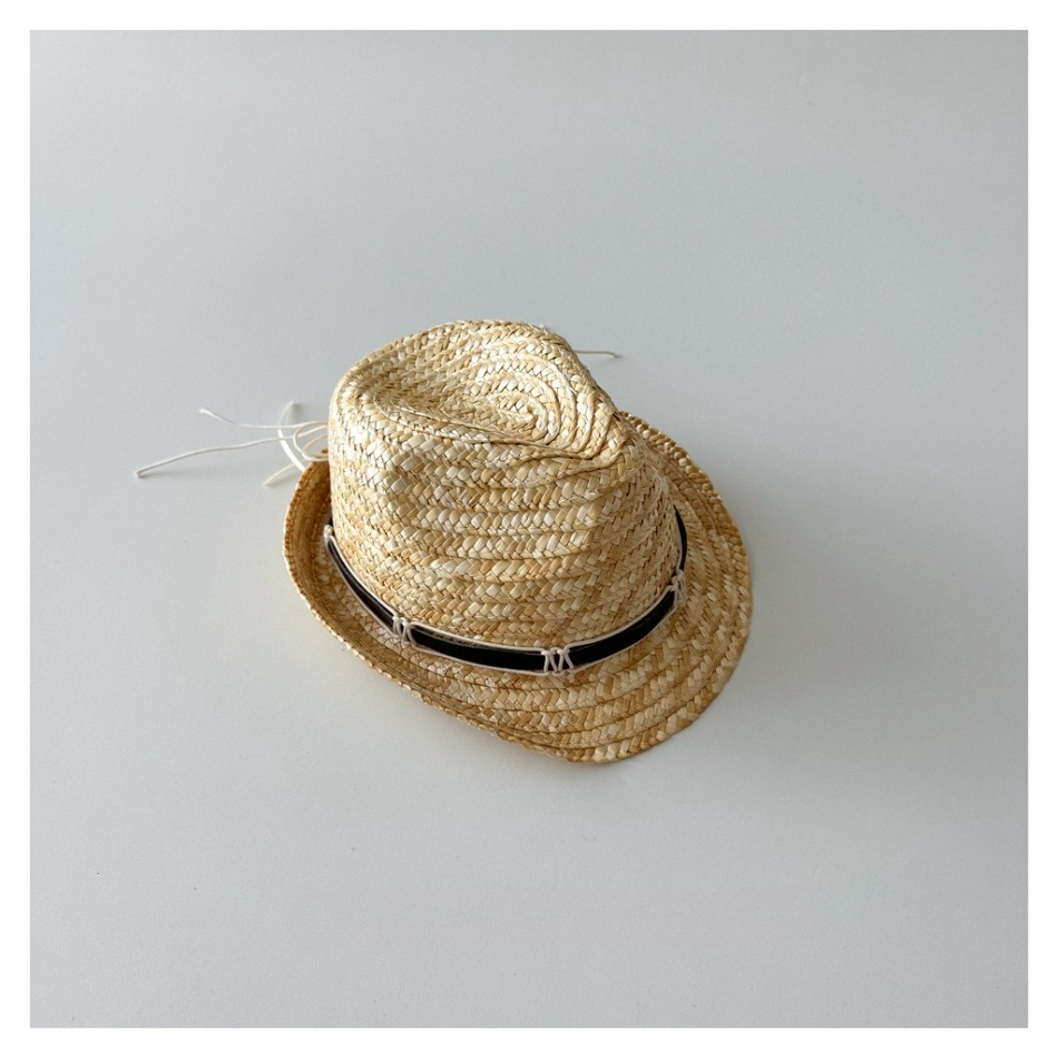 Kids Natural Straw Fedora Hat  - Straw Hat Summer ulasan dan harga