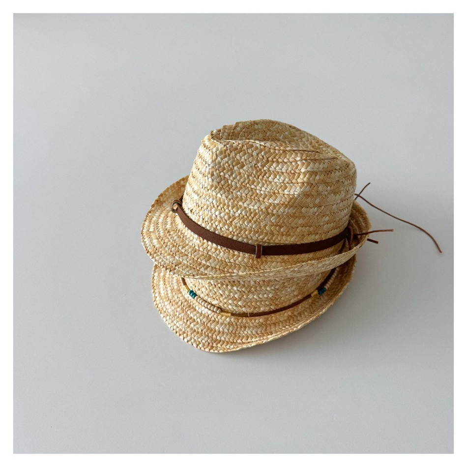 Kids Natural Straw Fedora Hat  - Straw Hat Summer ulasan dan harga