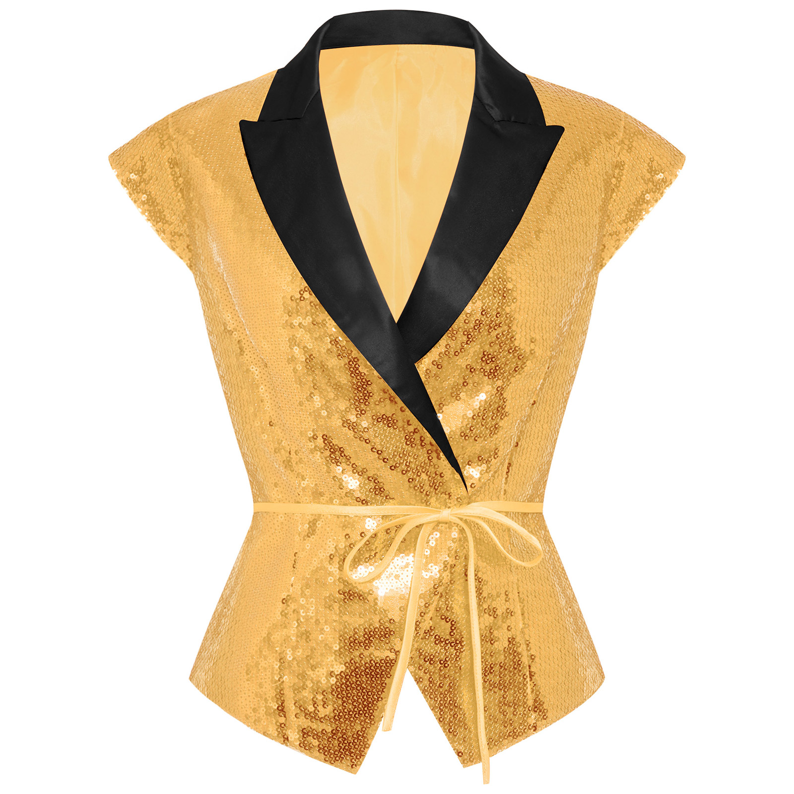 Women Sequin Vest V-neck Label - Women'S Fashion Labels ulasan dan harga