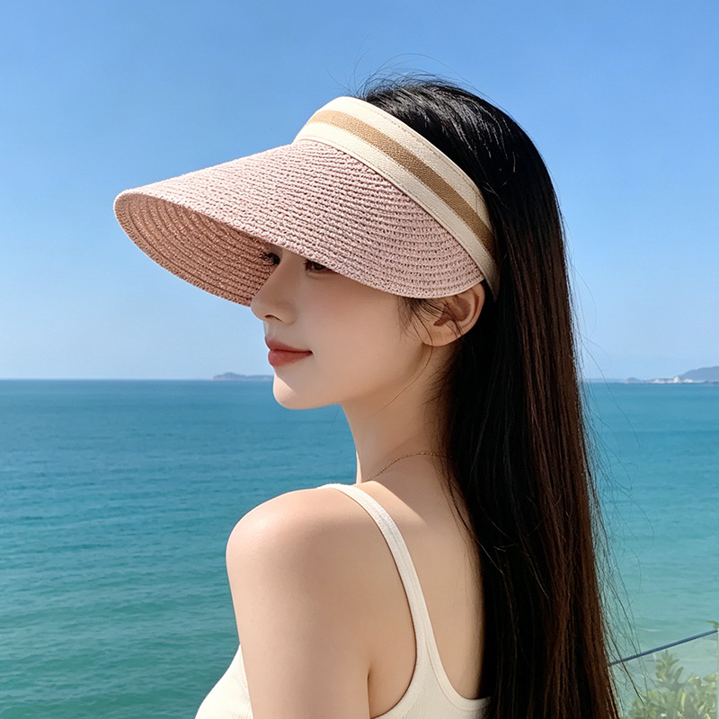 Customized Embroidered Logo Ou - Straw Hat Summer ulasan dan harga