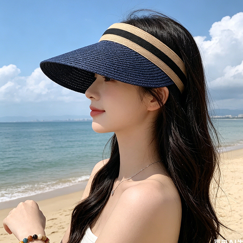 Customized Embroidered Logo Ou - Straw Hat Summer ulasan dan harga
