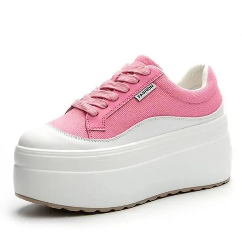 8cm New Canvas Genuine Leather - Women'S Fashion Show ulasan dan harga