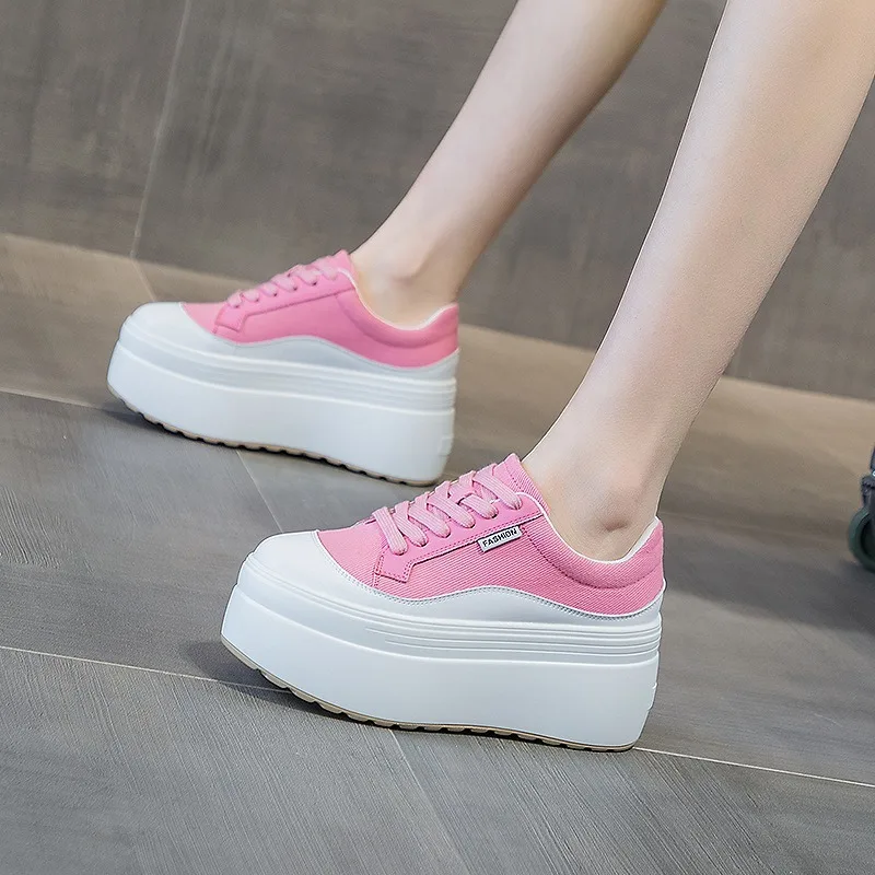 8cm New Canvas Genuine Leather - Women'S Fashion Show ulasan dan harga