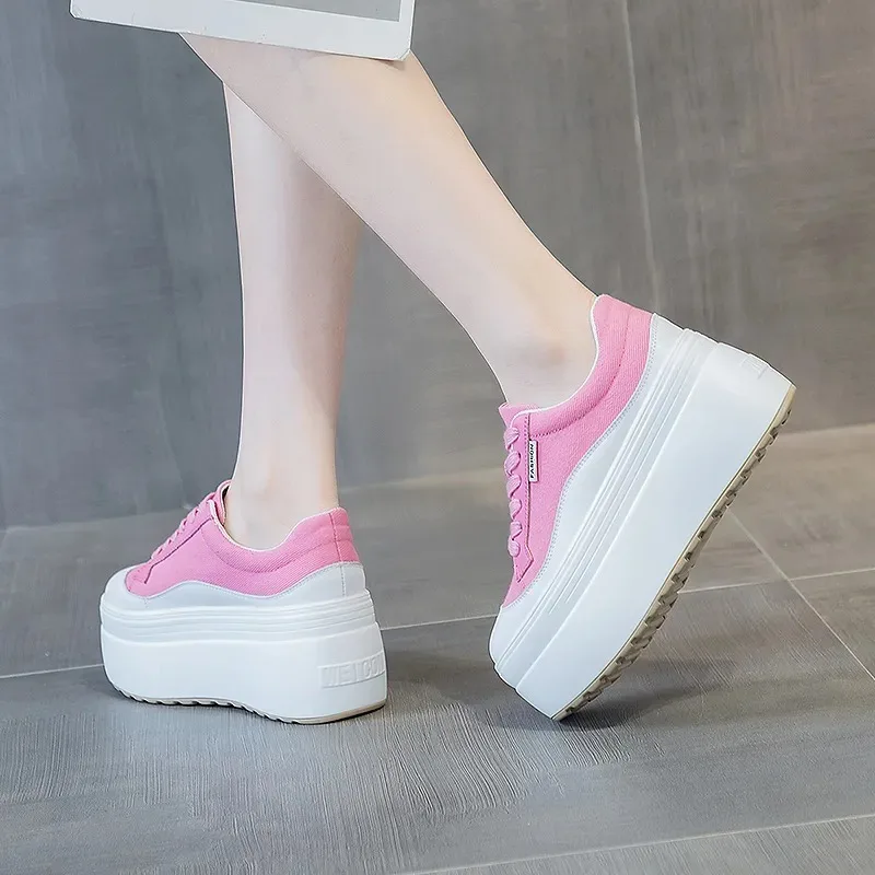 8cm New Canvas Genuine Leather - Women'S Fashion Show ulasan dan harga