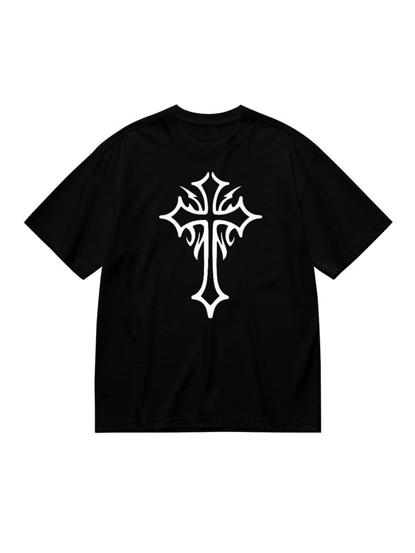Gothic Cross Graphic T Shirt W - Women'S Y2K Fashion Aesthetic ulasan dan harga