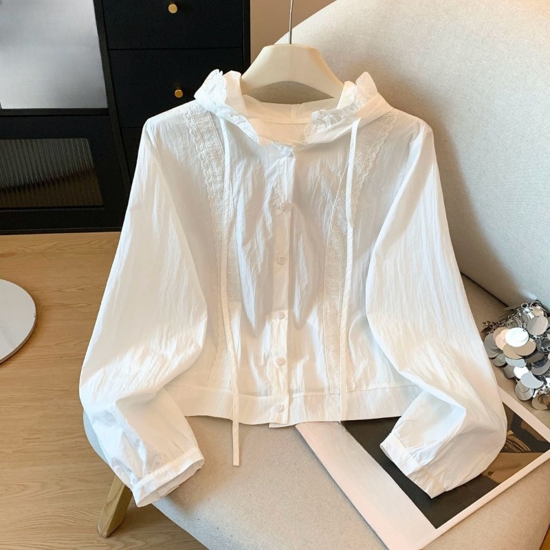 Kimutomo Women Shirts Lace Pat - Women'S Y2K Fashion Aesthetic ulasan dan harga