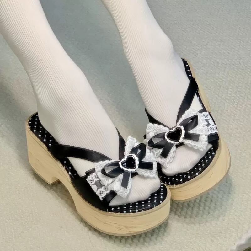 Sweet Bow Wood Grain Thick Bot - Spaghetti Strap Dress ulasan dan harga
