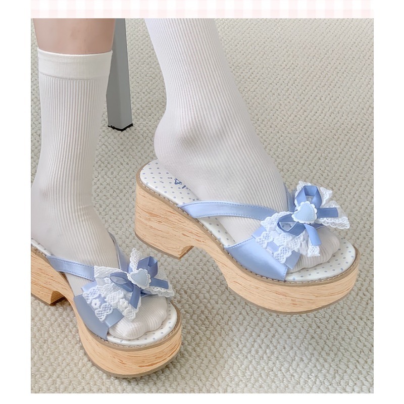 Sweet Bow Wood Grain Thick Bot - Spaghetti Strap Dress ulasan dan harga