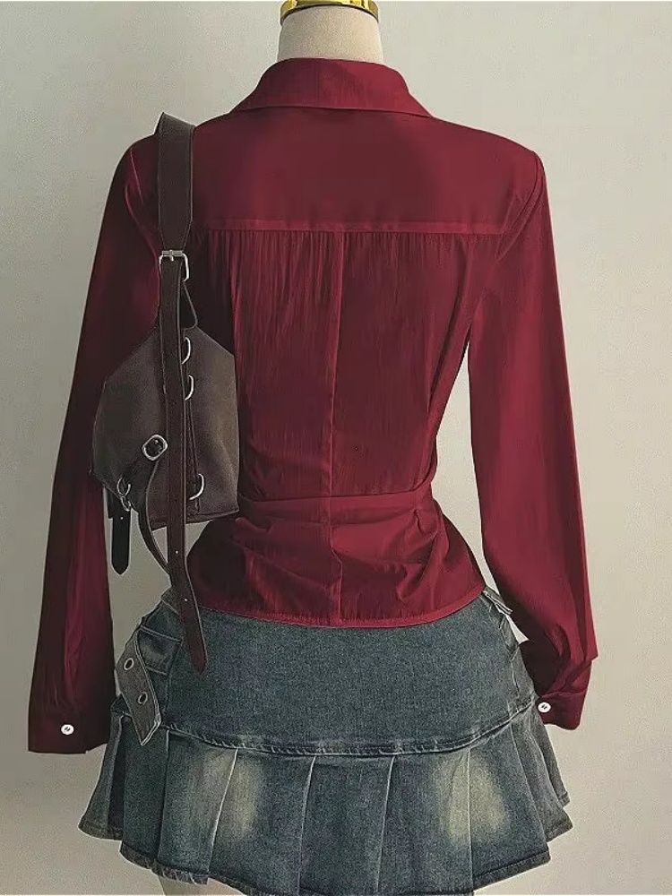 Fashion Long-sleeved Blouses S - Women'S Y2K Fashion Aesthetic ulasan dan harga
