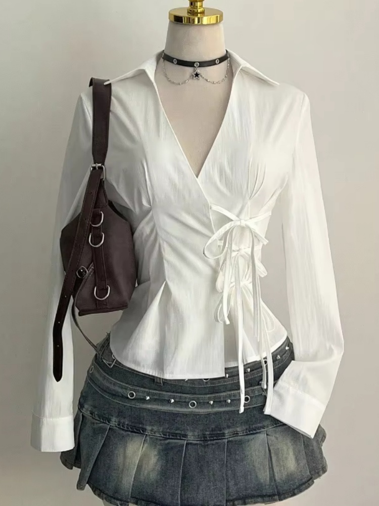 Fashion Long-sleeved Blouses S - Women'S Y2K Fashion Aesthetic ulasan dan harga