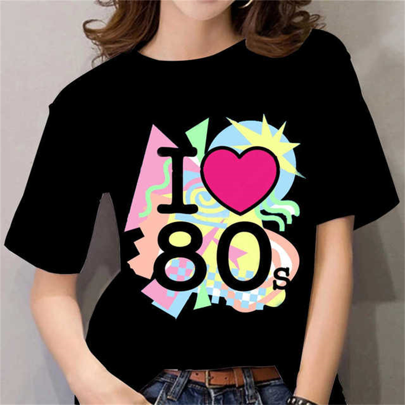 80s Womens T Shirt Femal Black - Women'S Fashion In The 80S ulasan dan harga