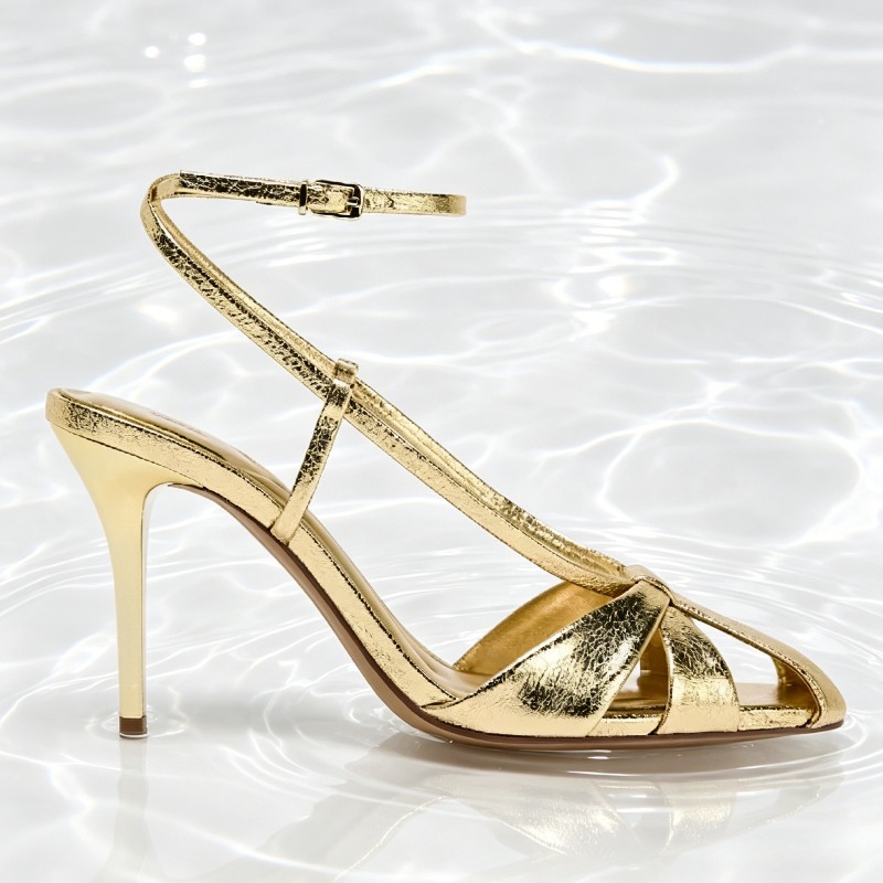 Fashion Gold Thin Heeled Sanda - Women Fashion Brand ulasan dan harga