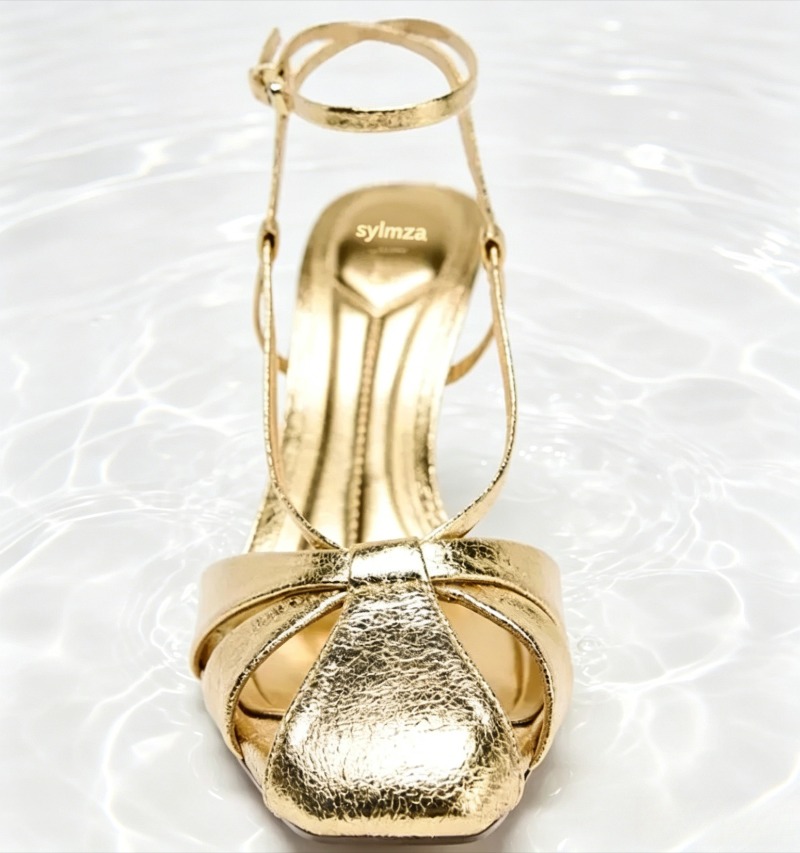 Fashion Gold Thin Heeled Sanda - Women Fashion Brand ulasan dan harga