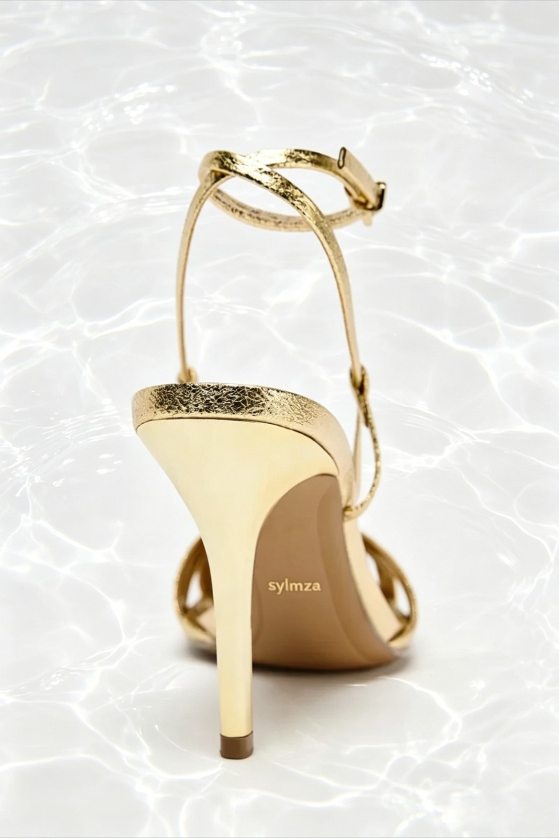 Fashion Gold Thin Heeled Sanda - Women Fashion Brand ulasan dan harga