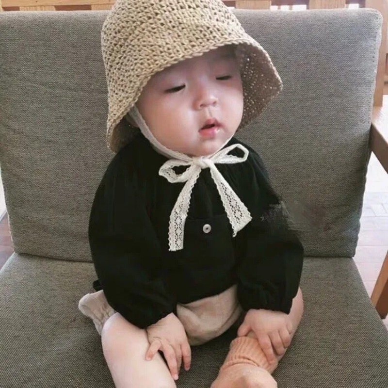 Summer Korean Baby Boy Girl St - Straw Hat Summer ulasan dan harga