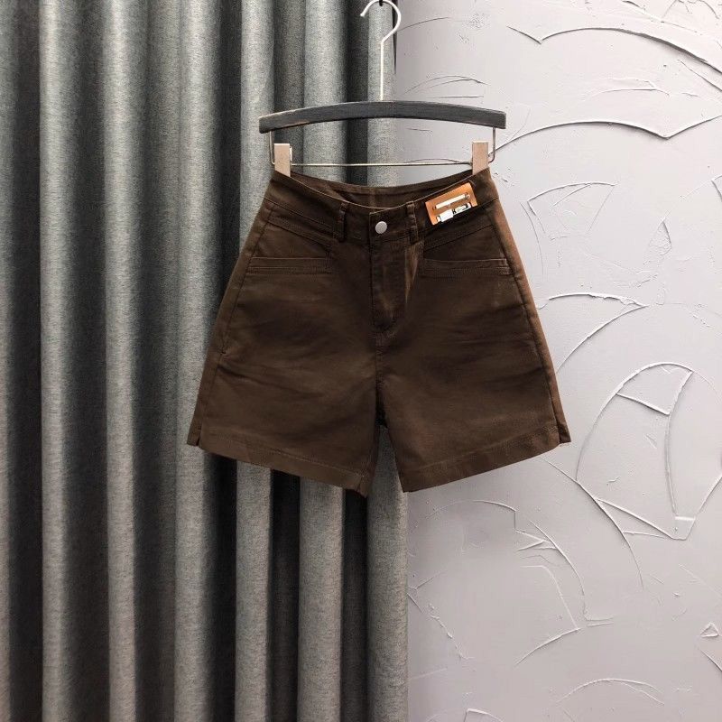 High waisted label denim short - Women'S Fashion Labels ulasan dan harga