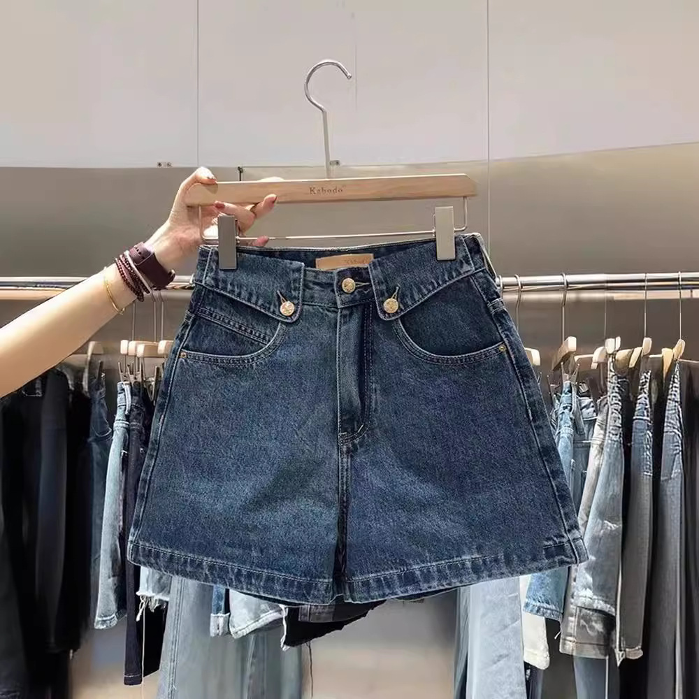 Women Niche High Design Cuffed - Denim Shorts Women ulasan dan harga