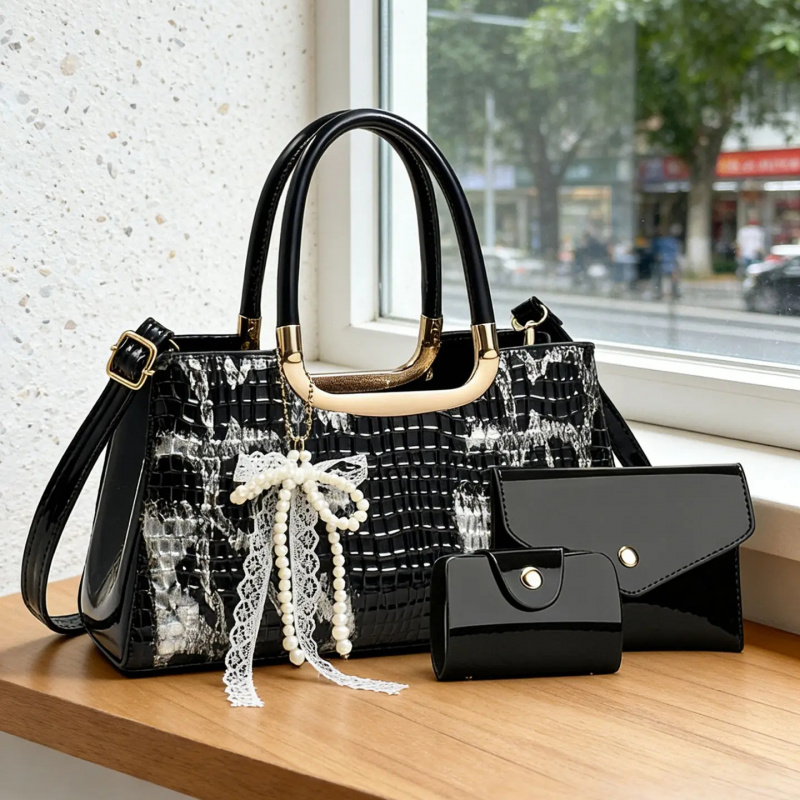 Women's Handbag Set, Crocodile - Crossbody Bag Women ulasan dan harga