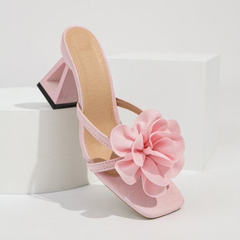 Womens 3D Flower Decor Sandals - Spaghetti Strap Dress ulasan dan harga