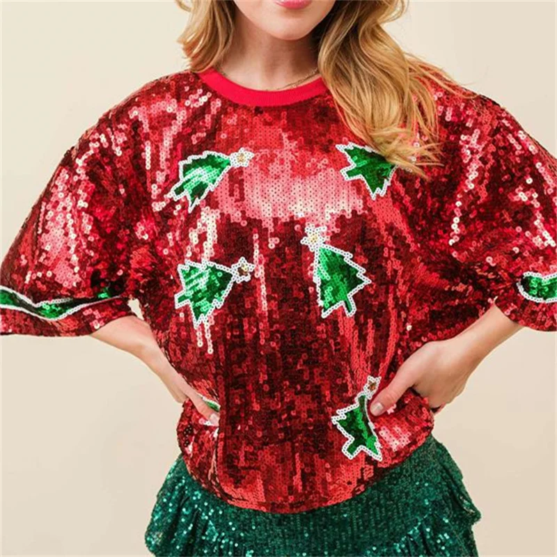 Womens Summer Fashion Sequins  - Women'S Fashion Rugby Shirt ulasan dan harga
