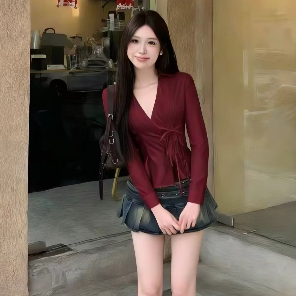 Fashion Long-sleeved Slim Fit  - Women'S Y2K Fashion Aesthetic ulasan dan harga