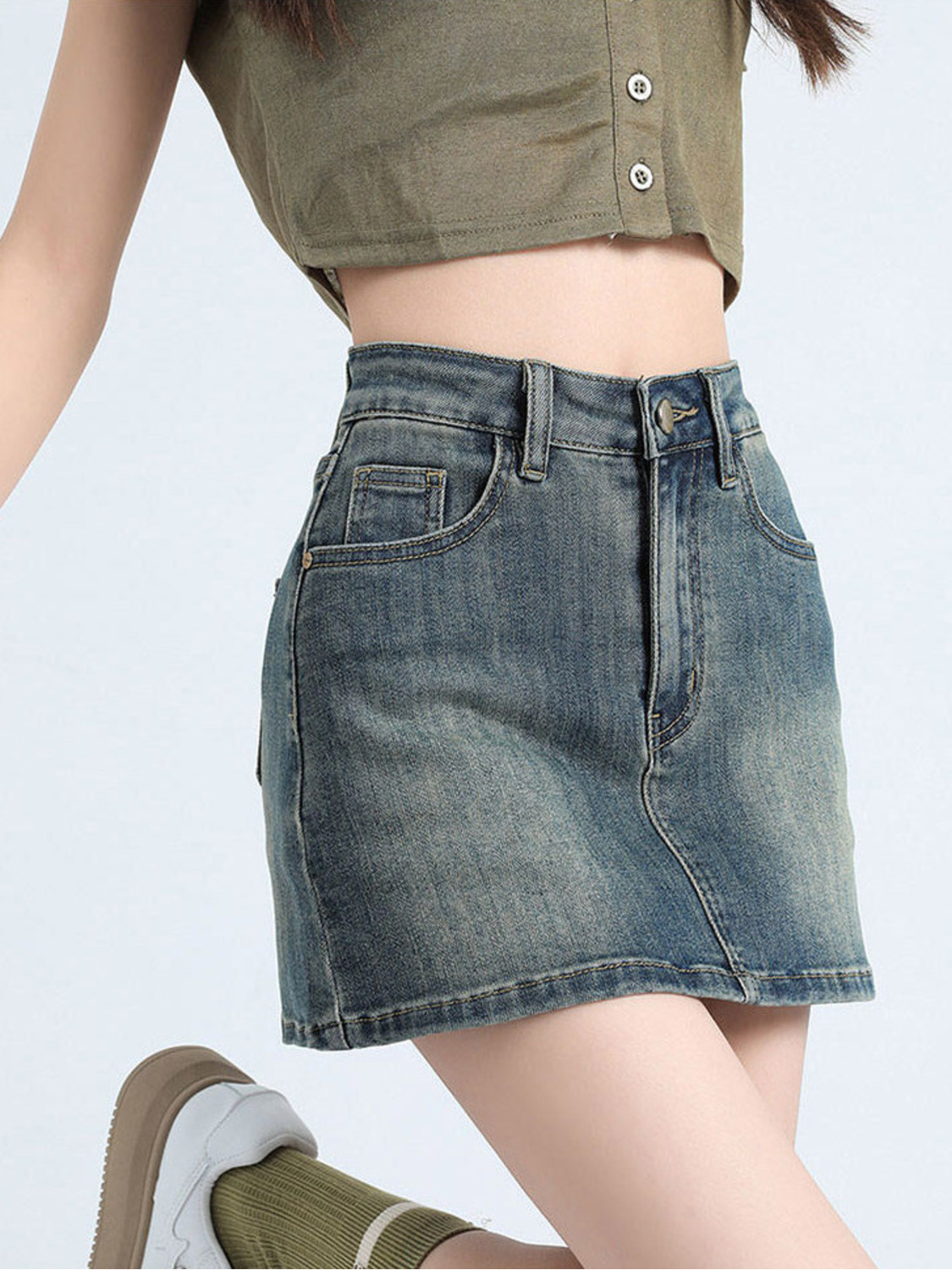 Women's Vintage Washed Denim S - Denim Shorts Women ulasan dan harga