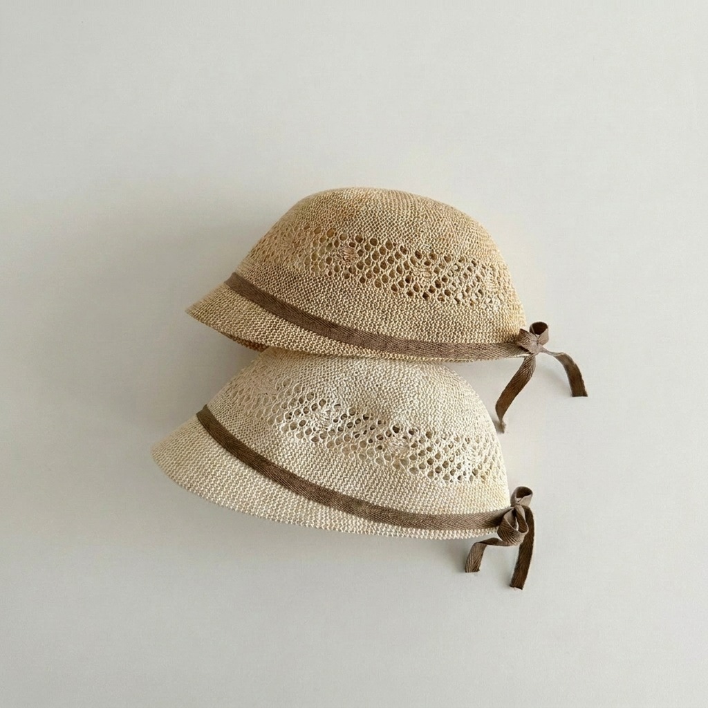 Summer Kids Flat Cap 2-5T Holl - Straw Hat Summer ulasan dan harga
