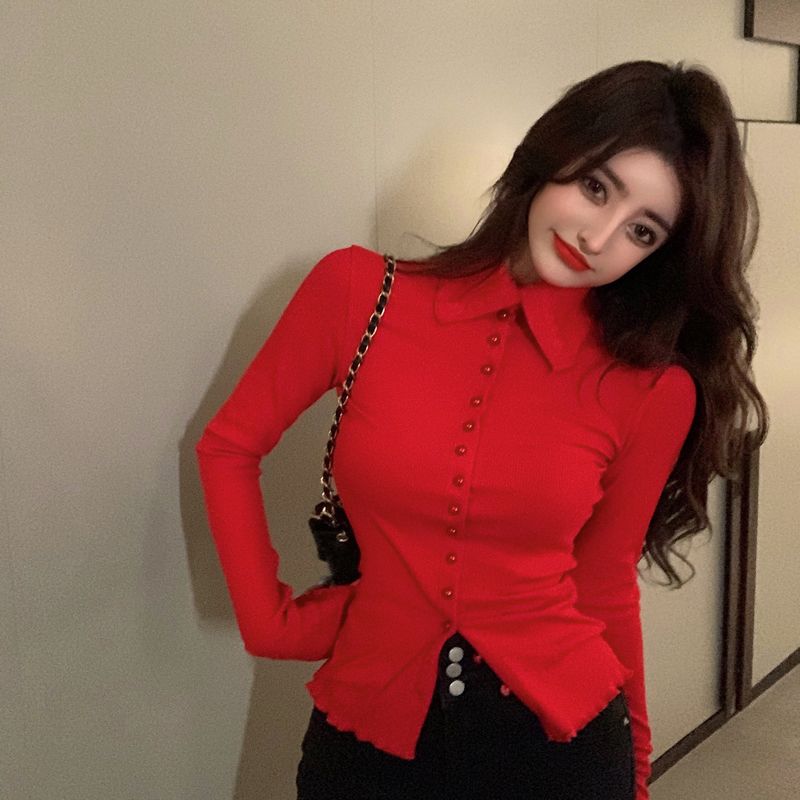 Shirts Women Skinny Elegant Si - Women'S Y2K Fashion Aesthetic ulasan dan harga